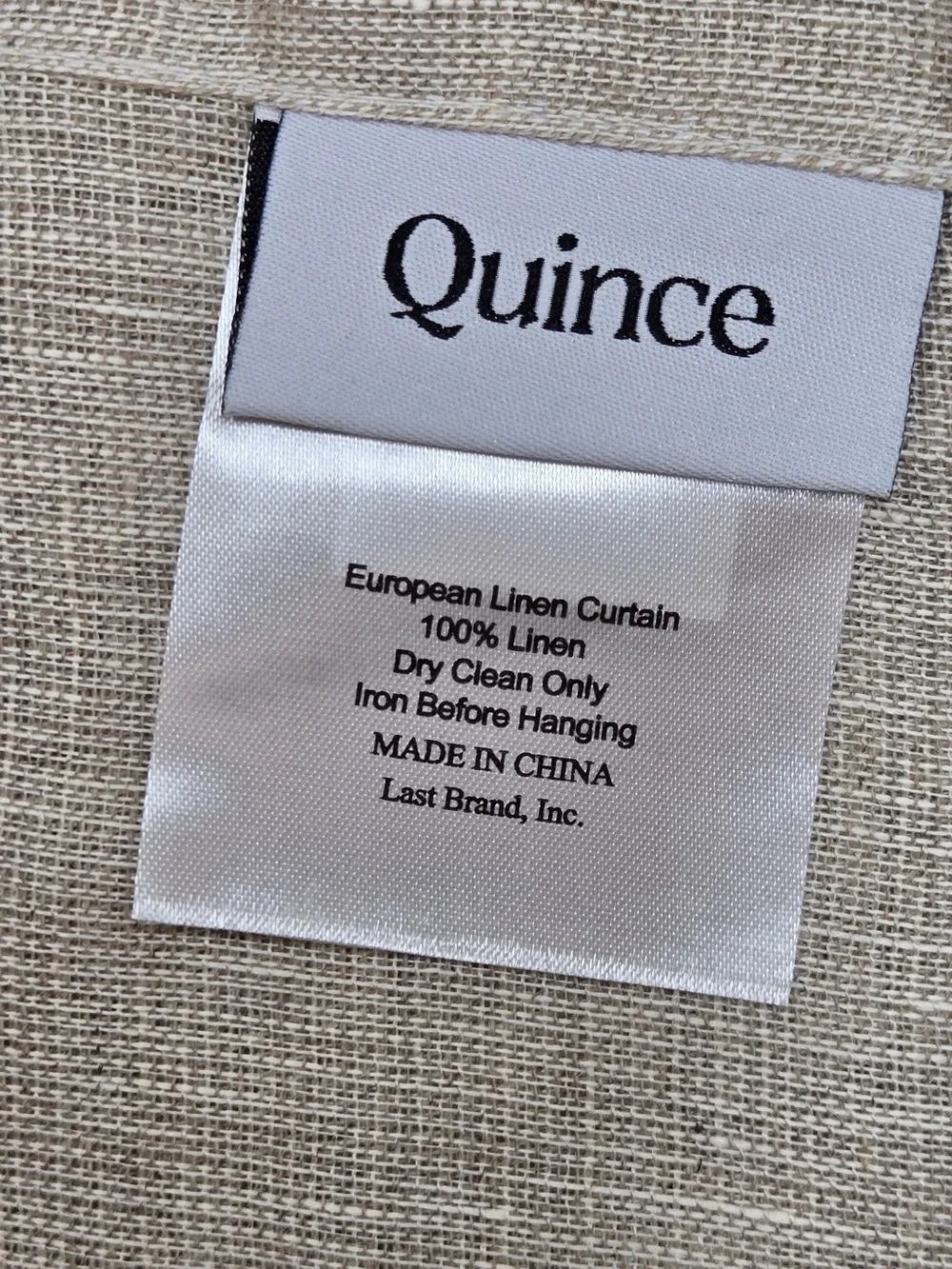 NWT QUINCE Set Of 2 48x108 European Linen Sheer Curtains Flax 9964